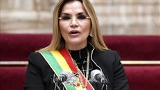  Tổng thống tạm quyền Bolivia Jeanine Anez trong bài phát biểu tại La Paz ngày 6/8/2020.