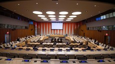 Toàn cảnh cuộc họp Hội đồng bảo an Liên hợp quốc tại New York, Mỹ, ngày 14/7/2020. 