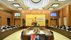 Chủ tịch nước Nguyễn Xuân Phúc, Chủ tịch Quốc hội Vương Đình Huệ đồng chủ trì Hội nghị về công tác phối hợp giữa Chủ tịch nước và Ủy ban Thường vụ Quốc hội.