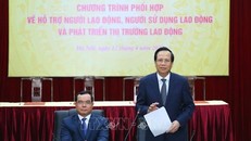 Bộ trưởng Bộ Lao động-Thương binh và Xã hội Đào Ngọc Dung phát biểu tại buổi lễ. 
