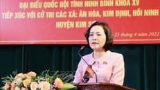 Trưởng Ban Công tác đại biểu thuộc Ủy ban Thường vụ Quốc hội Nguyễn Thị Thanh, Đại biểu Quốc hội tỉnh Ninh Bình thông tin một số vấn đề cử tri quan tâm. 