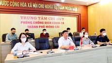 Quang cảnh buổi hội đàm phía thành phố Móng Cái, tỉnh Quảng Ninh.