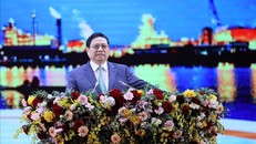 Thủ tướng Phạm Minh Chính phát biểu tại Hội nghị công bố Quy hoạch và xúc tiến đầu tư tỉnh Cà Mau. 