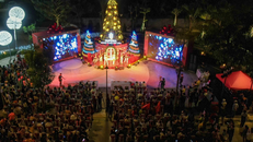 Người dân Long An đón Giáng sinh sớm tại đại lộ phố 3/2