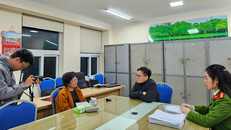 Bà Pham Thị Hoà tại cơ quan Công an.