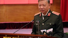 Đại tướng Tô Lâm, Ủy viên Bộ Chính trị, Bộ trưởng Bộ Công an, phát biểu tại buổi làm việc.