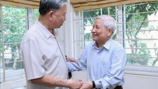 Chủ tịch nước Tô Lâm thăm, chúc mừng Nhà báo Hà Đăng, nguyên Trưởng Ban Tư tưởng - Văn hóa Trung ương, nguyên Tổng Biên tập Báo Nhân Dân.