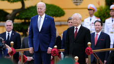 Tổng bí thư Nguyễn Phú Trọng chủ trì lễ đón chính thức Tổng thống Hoa Kỳ Joe Biden thă tại Phủ Chủ tịch (ngày 10/9/2023).