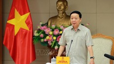 Phó Thủ tướng Chính phủ Trần Hồng Hà phát biểu kết luận cuộc họp. 