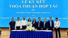 Ban Quản lý KCN Hòa Lạc ký kết Thỏa thuận hợp tác với Trung tâm Thông tin và Tư vấn đầu tư (Invest Global) thuộc Hiệp hội Doanh nghiệp đầu tư nước ngoài.