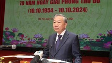 Tổng Bí thư, Chủ tịch nước Tô Lâm thay mặt lãnh đạo Đảng, Nhà nước đọc Diễn văn kỷ niệm 70 năm Ngày Giải phóng Thủ đô.