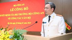 Đại tá Nguyễn Quốc Toản phát biểu tại buổi lễ (Ảnh: Bộ Công an). 