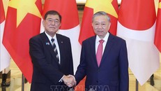 Tổng Bí thư Tô Lâm hội kiến Chủ tịch Đảng Dân chủ Tự do, Thủ tướng Nhật Bản Ishiba Shigeru. 