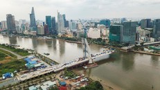 Cầu Thủ Thiêm 2 bắc qua sông Sài Gòn, hồi tháng 1/2021. Ảnh: Quỳnh Trần/VnExpress