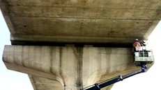 Vị trí gối cao su dịch chuyển trong lần phát hiện vào đầu tháng 1/2021. Ảnh: Anh Thư.