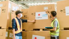 Tủ lạnh bảo quản vaccine do Nhật Bản tài trợ cho Việt Nam thông qua UNICEF. Ảnh: UNICEF Việt Nam. 