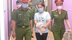 Công an bắt giam Nguyễn Thị Cẩm Nguyên. (Ảnh: Công an Trà Vinh)