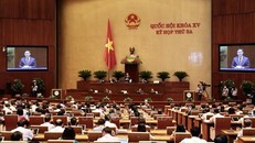 Chủ tịch Quốc hội Vương Đình Huệ điều hành phiên chất vấn. Ảnh: Lâm Khánh/TTXVN