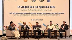 Các đại biểu chia sẻ kết quả của Báo cáo nghèo đa chiều. (Ảnh: PV/Vietnam+)