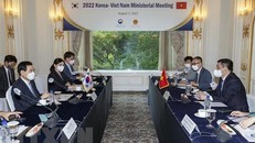 Quang cảnh buổi hội đàm. (Ảnh: Anh Nguyên/TTXVN)