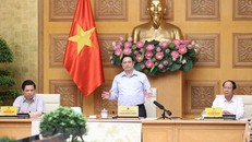 Thủ tướng Phạm Minh Chính chủ trì Hội nghị Ban Chỉ đạo Nhà nước các công trình, dự án quan trọng quốc gia, trọng điểm ngành giao thông vận tải. (Ảnh: Dương Giang/TTXVN) 