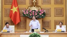 Thủ tướng Phạm Minh Chính chủ trì hội nghị. (Ảnh: Dương Giang/TTXVN)