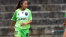 Tiền đạo Huỳnh Như được bầu chọn là Cầu thủ hay nhất trận đấu. (Ảnh: Lank FC) 