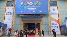 Cổng vào hội chợ Vietnam Expo 2022 tại Cung Văn hóa Hữu nghị Việt-Xô.