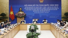 Thủ tướng Phạm Minh Chính chủ trì hội nghị. (Ảnh: Dương Giang/TTXVN)