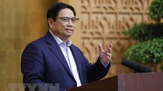 Thủ tướng Phạm Minh Chính kết luận Phiên họp Chính phủ thường kỳ tháng 11/2022. (Ảnh: Dương Giang/TTXVN)