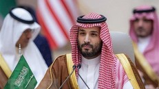 Thái tử Saudi Arabia Mohammed bin Salman (phía trước) tại một hội nghị ở thành phố Jeddah, ngày 16/7/2022. (Ảnh: AFP/TTXVN)