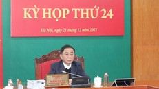 Ông Trần Cẩm Tú, Ủy viên Bộ Chính trị, Bí thư Trung ương Đảng, Chủ nhiệm Ủy ban Kiểm tra Trung ương chủ trì Kỳ họp. (Ảnh: Phương Hoa/TTXVN)