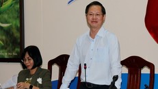 Ông Đoàn Anh Dũng, Chủ tịch UBND tỉnh Bình Thuận phát biểu tại buổi làm việc. (Ảnh: Nguyễn Thanh/TTXVN)