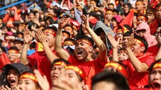 Hàng nghìn CĐV sắp vào sân Thường Châu cổ vũ cho đội U23 Việt Nam