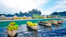 Khu vực “Trên Bến dưới Thuyền” lần đầu xuất hiện tại đường hoa, như lời chào năm mới rực rỡ, trù phú.