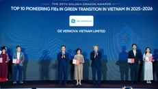 GE Vernova được vinh danh trong “Top 10 Doanh nghiệp tiên phong chuyển đổi xanh 2025 - 2026” tại Giải thưởng Rồng Vàng