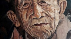 Tranh sơn dầu chân dung nhà thơ Nguyễn Đức Sơn của họa sĩ Trần Thế Vĩnh 