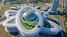 Khu phức hợp có hình dạng nguyên tử nằm giữa thủ đô Bình Nhưỡng. (Nguồn: Reuters)