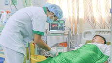 Một nạn nhân bị ong đốt được theo dõi và điều trị tại bệnh viện.