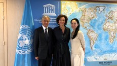 Buổi gặp gỡ giữa Tổng Giám đốc UNESCO và 2 đối tác Nhật Bản.