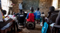 Một lớp học tại Nam Sudan trước thời dịch COVID-19.