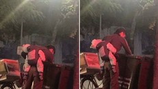 Cảnh ông bố địu con, nhặt rác trong đêm đông Hà Nội chỉ là một vở kịch...