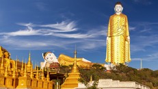 Tượng Phật Laykyun Sekkya nằm trên đỉnh đồi Po Kaung, Myanmar