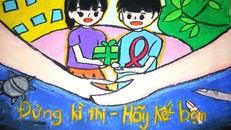 Ảnh minh họa (Một bức tranh vẽ của trẻ em trong cuộc thi “Vẽ tranh và sáng tác Thông điệp dành cho trẻ em về Chăm sóc và chống kỳ thị đối với trẻ em bị ảnh hưởng bởi HIV/AIDS” năm 2016)