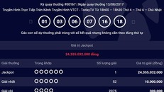 Kỳ QSMT thứ 167 của Mega 6/45 có 1 vé trúng giải Jackpot 
