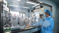 Ảnh tư liệu: Nhân viên y tế điều trị cho bệnh nhân bị nhiễm virus cúm gia cầm H7N9 tại một trung tâm y tế ở Vũ Hán, tỉnh Hồ Bắc (Trung Quốc) ngày 12/2. (Nguồn: EPA)