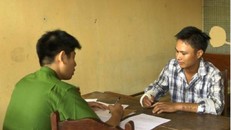 Đối tượng Giới tại cơ quan điều tra. Ảnh: Cơ quan Công an cung cấp