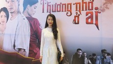 Trà My trong buổi họp báo ra mắt phim "Thương nhớ ở ai"