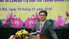 Phó Thủ tướng phát biểu kết luận tại Hội nghị sáng 19.1 (Ảnh: BMQ)