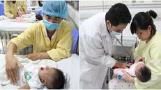 Trẻ điều trị cúm tại Bệnh viện Nhi Trung ương. Ảnh: SKĐS